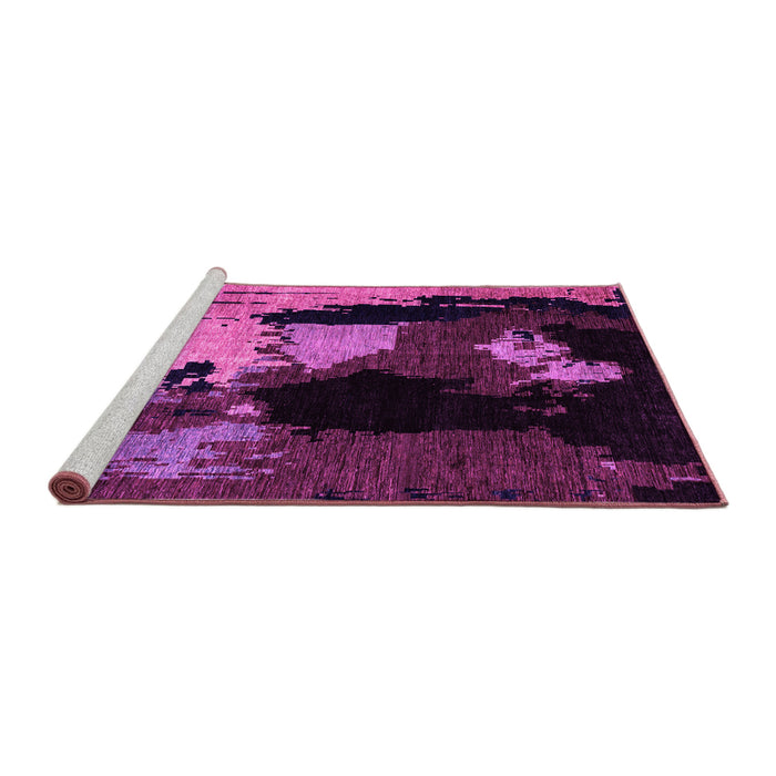 Sideview of Machine Washable Abstract Pink Modern Rug, wshabs4127pnk