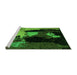 Sideview of Machine Washable Abstract Green Modern Area Rugs, wshabs4127grn