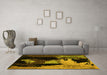 Machine Washable Abstract Yellow Modern Rug in a Living Room, wshabs4127yw