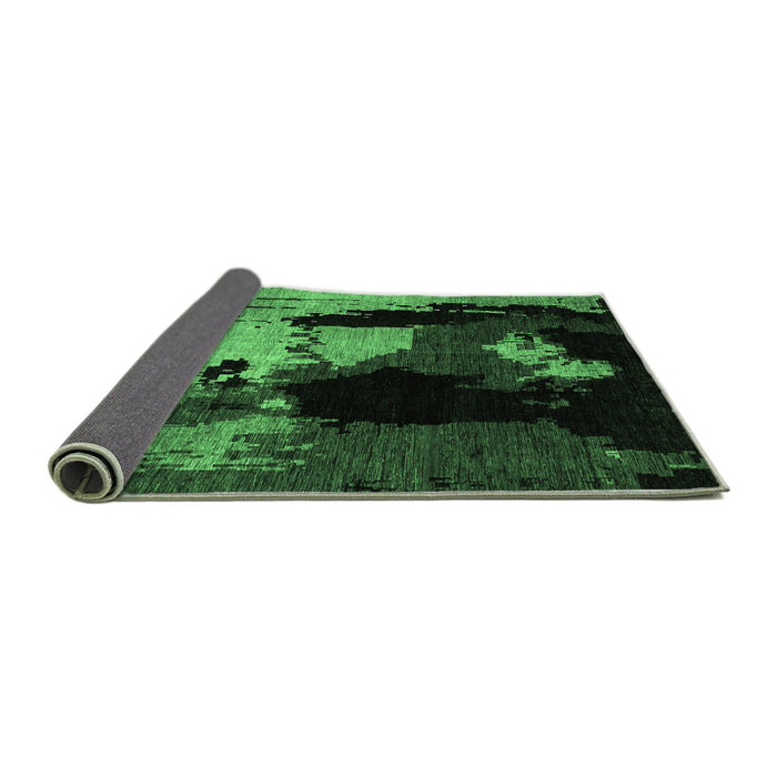 Sideview of Abstract Emerald Green Modern Rug, abs4127emgrn