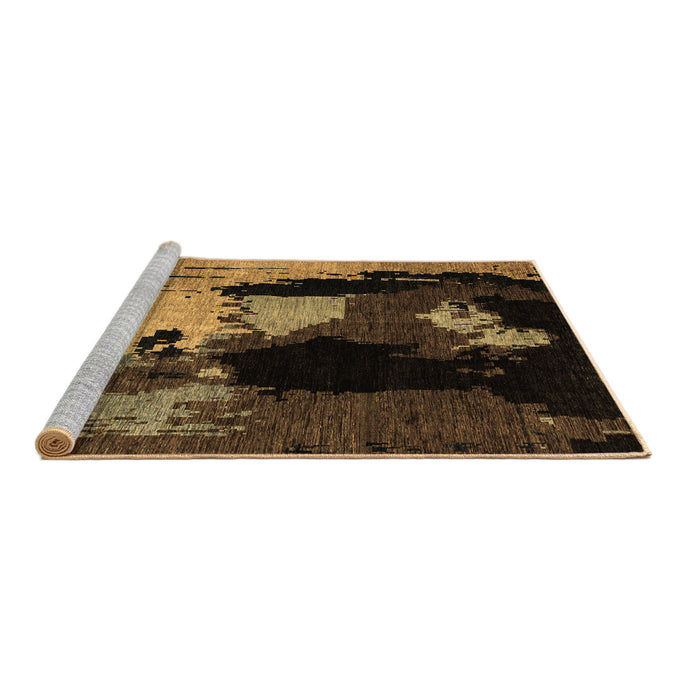 Sideview of Machine Washable Abstract Brown Modern Rug, wshabs4127brn