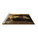 Sideview of Machine Washable Abstract Brown Modern Rug, wshabs4127brn