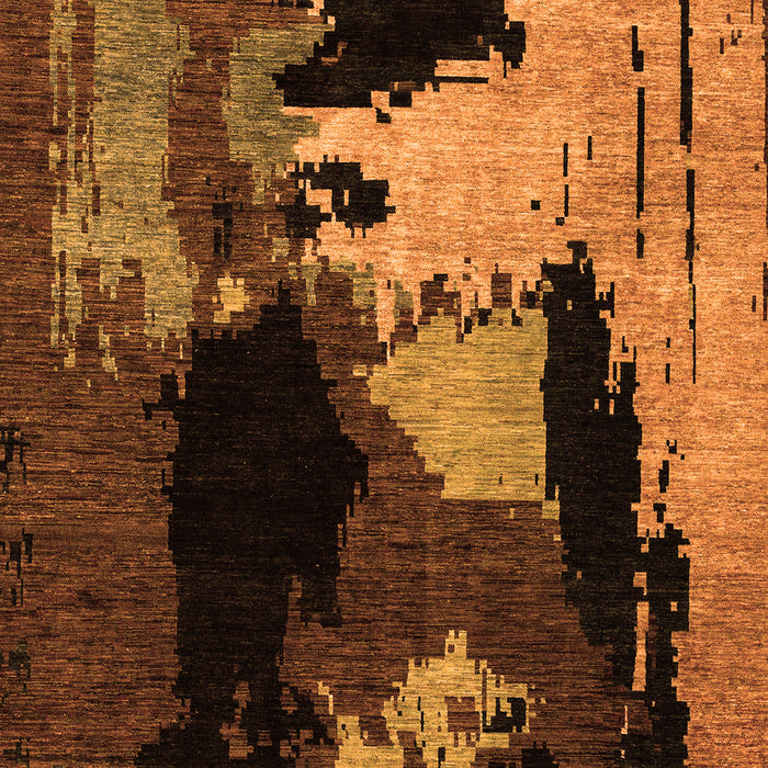 Machine Washable Abstract Orange Modern Area Rugs, wshabs4127org