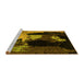 Sideview of Machine Washable Abstract Yellow Modern Rug, wshabs4127yw