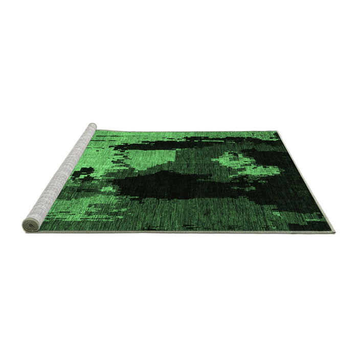 Sideview of Machine Washable Abstract Emerald Green Modern Area Rugs, wshabs4127emgrn