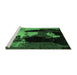 Sideview of Machine Washable Abstract Emerald Green Modern Area Rugs, wshabs4127emgrn