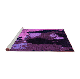 Sideview of Machine Washable Abstract Purple Modern Area Rugs, wshabs4127pur