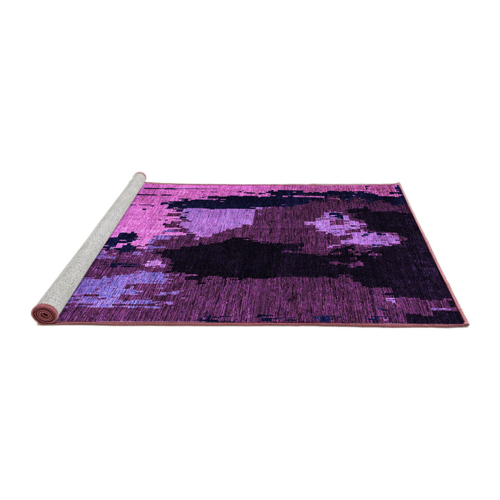 Sideview of Machine Washable Abstract Purple Modern Area Rugs, wshabs4127pur