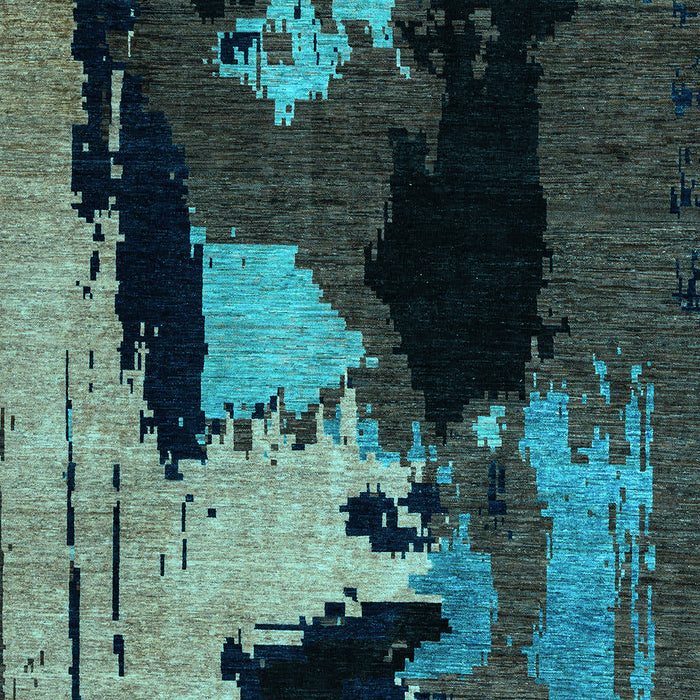 Abstract Light Blue Modern Rug, abs4127lblu