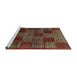 Sideview of Machine Washable Abstract Saffron Red Rug, wshabs4128