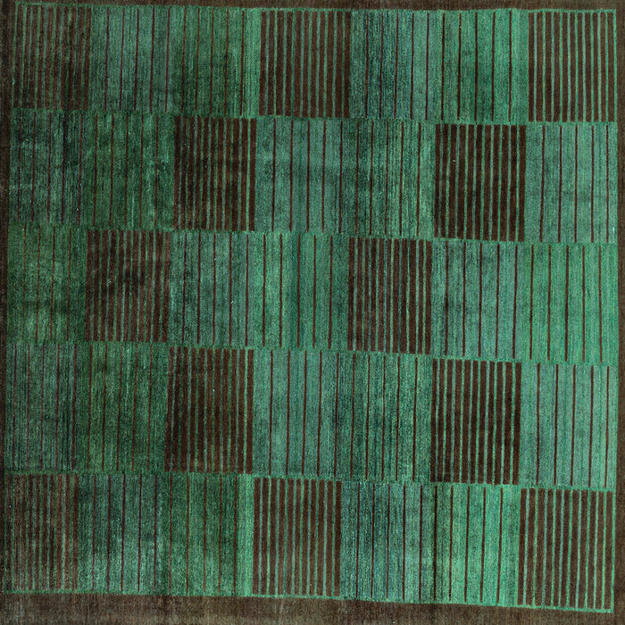 Square Abstract Turquoise Modern Rug, abs4128turq