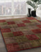 Machine Washable Abstract Saffron Red Rug in a Family Room, wshabs4128