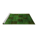 Sideview of Machine Washable Abstract Green Modern Area Rugs, wshabs4128grn