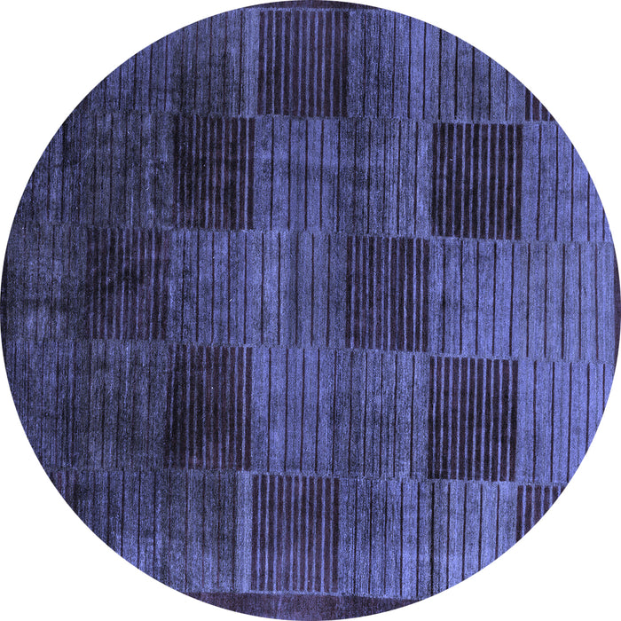 Round Machine Washable Abstract Blue Modern Rug, wshabs4128blu
