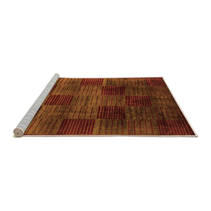 Sideview of Machine Washable Abstract Orange Modern Area Rugs, wshabs4128org