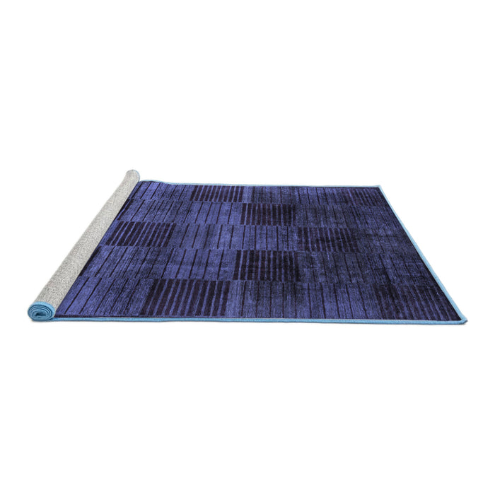 Sideview of Machine Washable Abstract Blue Modern Rug, wshabs4128blu