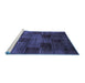 Sideview of Machine Washable Abstract Blue Modern Rug, wshabs4128blu