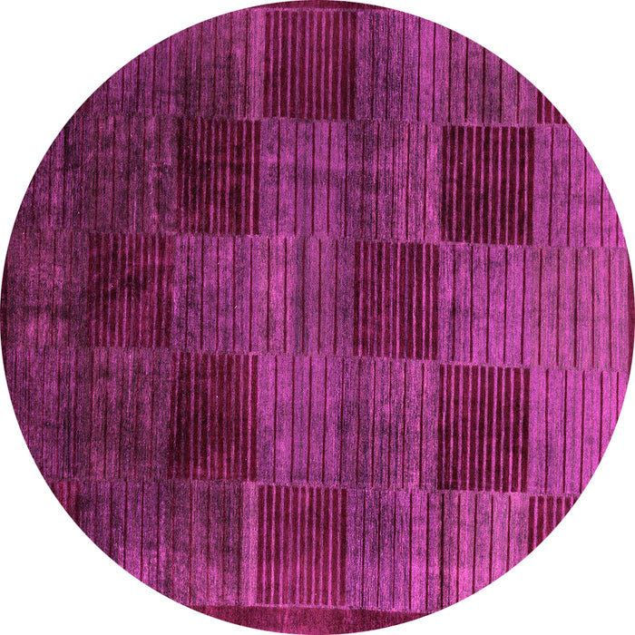 Round Machine Washable Abstract Pink Modern Rug, wshabs4128pnk