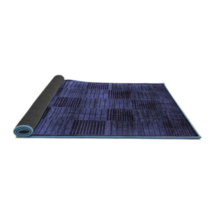 Sideview of Abstract Blue Modern Rug, abs4128blu
