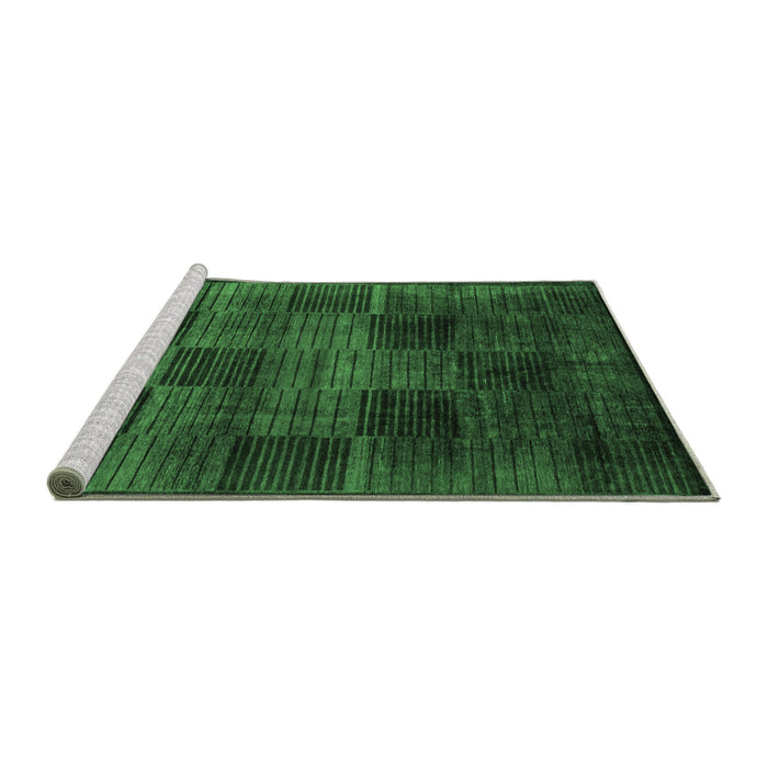 Sideview of Machine Washable Abstract Emerald Green Modern Area Rugs, wshabs4128emgrn