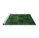 Sideview of Machine Washable Abstract Emerald Green Modern Area Rugs, wshabs4128emgrn