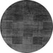 Round Machine Washable Abstract Gray Modern Rug, wshabs4128gry