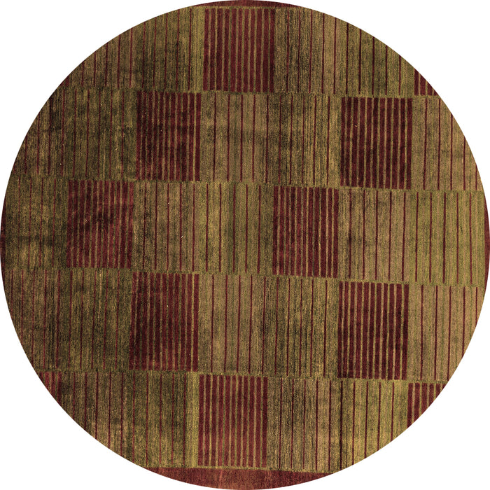 Round Machine Washable Abstract Brown Modern Rug, wshabs4128brn