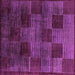 Square Machine Washable Abstract Purple Modern Area Rugs, wshabs4128pur