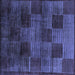 Square Abstract Blue Modern Rug, abs4128blu