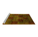 Sideview of Machine Washable Abstract Yellow Modern Rug, wshabs4128yw