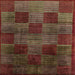 Square Abstract Saffron Red Modern Rug, abs4128