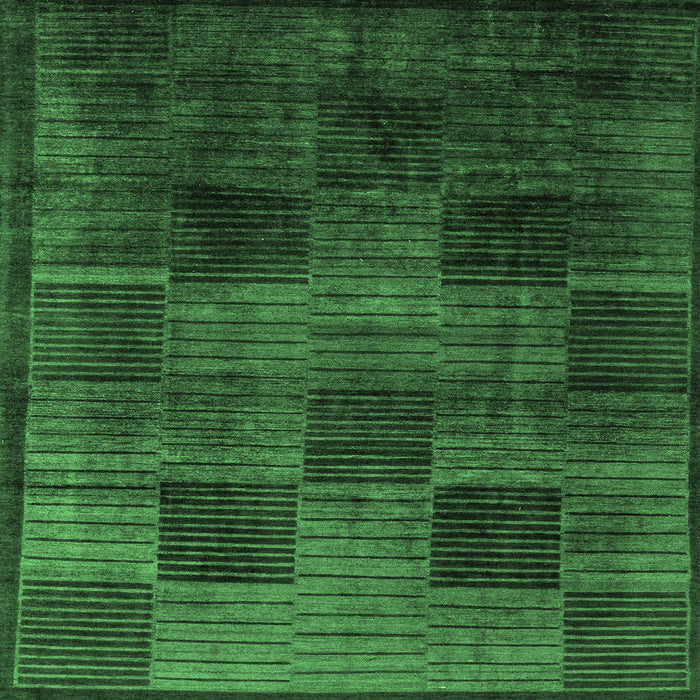 Square Abstract Emerald Green Modern Rug, abs4128emgrn