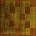 Square Abstract Yellow Modern Rug, abs4128yw