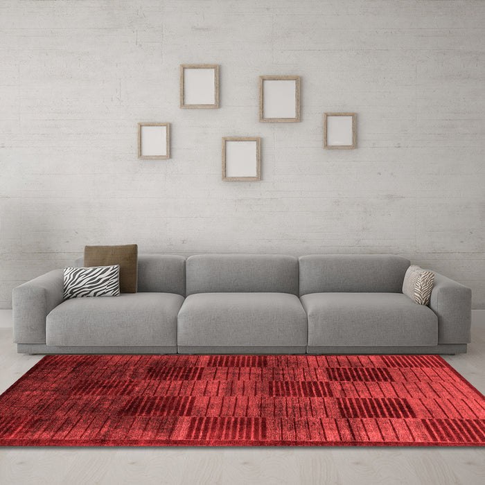 Modern Red Washable Rugs