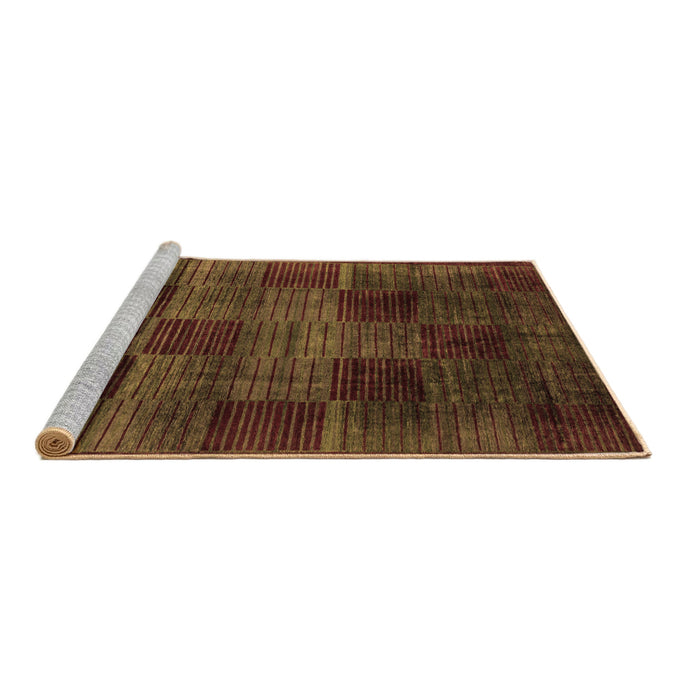 Sideview of Machine Washable Abstract Brown Modern Rug, wshabs4128brn