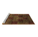 Sideview of Machine Washable Abstract Brown Modern Rug, wshabs4128brn