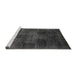 Sideview of Machine Washable Abstract Gray Modern Rug, wshabs4128gry