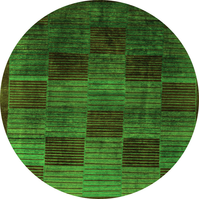 Round Abstract Green Modern Rug, abs4128grn