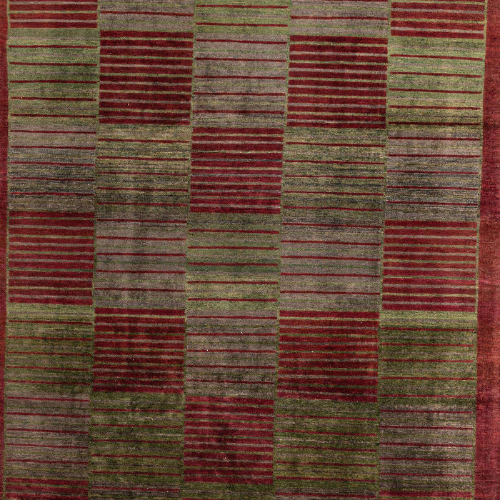 Machine Washable Abstract Saffron Red Rug, wshabs4128