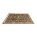 Sideview of Machine Washable Abstract Saddle Brown Rug, wshabs4129