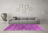 Machine Washable Oriental Purple Traditional Rug, wshabs4129pur