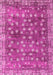 Machine Washable Oriental Pink Traditional Rug, wshabs4129pnk