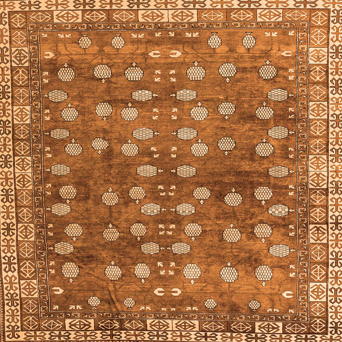Square Machine Washable Oriental Orange Traditional Area Rugs, wshabs4129org