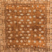 Square Machine Washable Oriental Orange Traditional Area Rugs, wshabs4129org