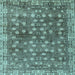 Square Oriental Light Blue Traditional Rug, abs4129lblu