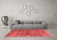 Machine Washable Oriental Red Traditional Rug, wshabs4129red