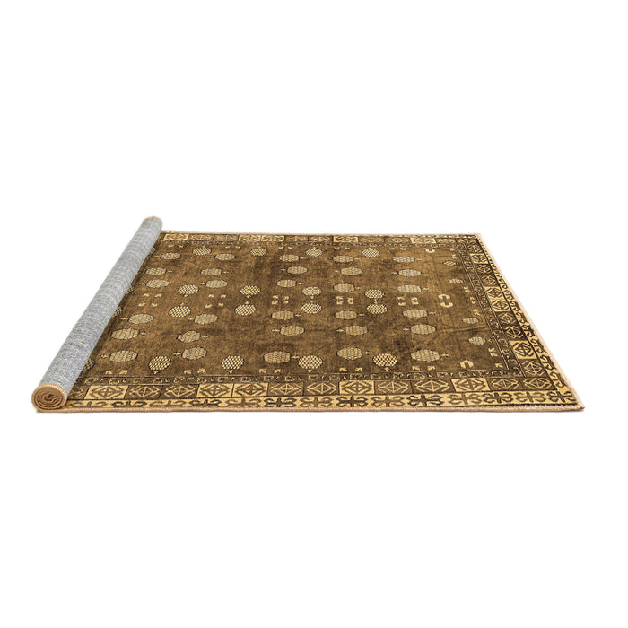 Sideview of Machine Washable Oriental Brown Traditional Rug, wshabs4129brn