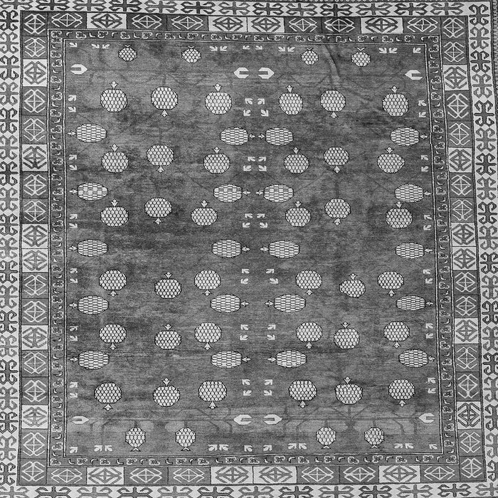 Square Machine Washable Oriental Gray Traditional Rug, wshabs4129gry