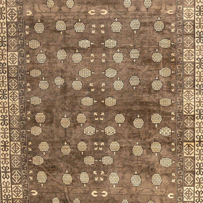Abstract Saddle Brown Oriental Rug, abs4129