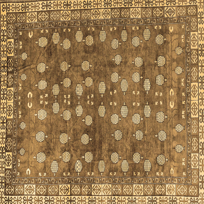 Square Oriental Brown Traditional Rug, abs4129brn